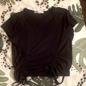 basic black tee with ties on the sides| size XL